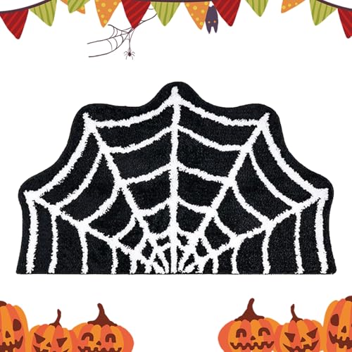 Setauoo Gotischer Badezimmerteppich, Spinnennetz-Teppich | Badezimmermatte, Spinnennetz-Teppich - Wasserabsorbierende Halloween-Badematte mit Spinnennetz für Badewanne, Badezimmer, Dusche, Küche Setauoo Gotischer Badezimmerteppich, Spinnennetz-Teppich | Badezimmermatte, Spinnennetz-Teppich - Wasserabsorbierende Halloween-Badematte mit Spinnennetz für Badewanne, Badezimmer, Dusche, Küche von Setauoo