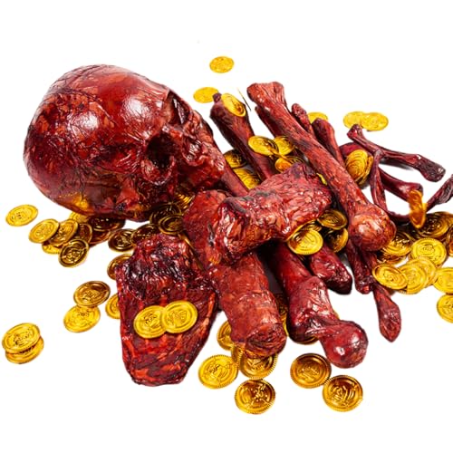 Setauoo Halloween Skelett Beutel Knochen Kit Indoor Outdoor Dekorationen für Boden Rasen Vorgarten Karneval Spukhaus Party von Setauoo