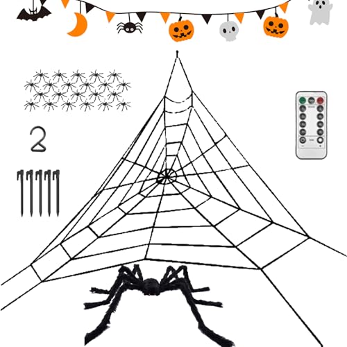 Setauoo Halloween Spinne,Spinnen Deko Für Draußen | Mit LED Beleuchtung XXL Größe Für Geisterschloss Tischdekoration Geschenktüten Vorgarten Fensterschmuck Setauoo Halloween Spinne,Spinnen Deko Für Draußen | Mit LED Beleuchtung XXL Größe Für Geisterschloss Tischdekoration Geschenktüten Vorgarten Fensterschmuck von Setauoo