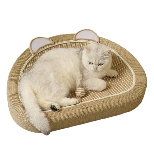 Setauoo Katzenkratzbett - Niedliche Form Sisal Katze Kratzmatte mit Ball Spielzeug | Bett für Couch Teppiche Sofas, Trainingsspielzeug für Indoor Katzen und Kätzchen, Möbelschutz von Setauoo