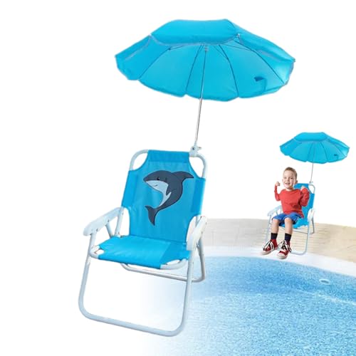 Setauoo Kids Beach Stuhl mit Regenschirm, Klappbarer kleinkinds Campingstuhl, Kinder Gartenstühle, Tragbare Klappstühle Parasol, Faltbarer Sitz im Freien für Park Garden Trips Outdoor Terrasse von Setauoo