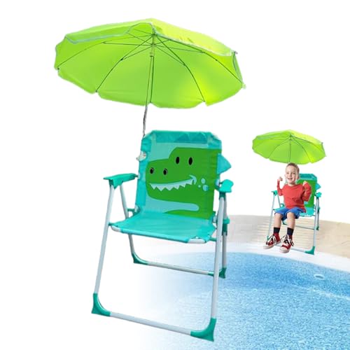 Setauoo Kids Beach Stuhl mit Regenschirm, Klappbarer kleinkinds Campingstuhl, Kinder Gartenstühle, Tragbare Klappstühle Parasol, Faltbarer Sitz im Freien für Park Garden Trips Outdoor Terrasse von Setauoo