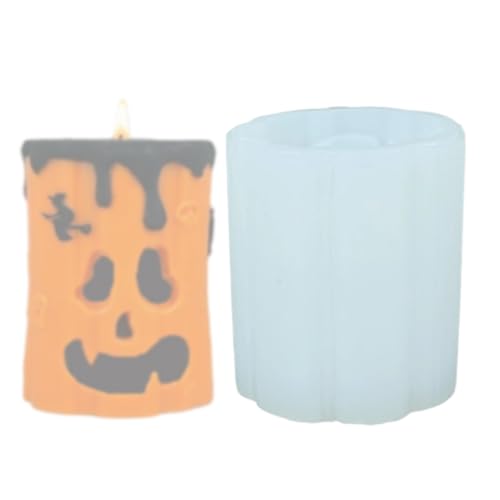Setauoo Kürbiskerzen Silikonform | Halloween 3D Säulen Kürbiskerzen Form,Silikon-Form Mit Leichter Entnahme Wiederverwendbar Für Bastelprojekte Zuhause Schule Und Studio von Setauoo