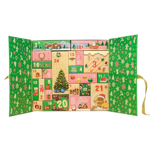 Setauoo Leere Adventskalender-Boxen - Wiederverwendbare 24-Fach Countdown Kalenderbox Für Kinder,Dekorative Aufbewahrungsbox Für Kinderschreibtisch Wohnzimmertisch Fensterbank Süßigkeiten von Setauoo