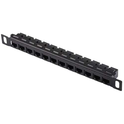 Setauoo Patchpanel mit 12 Anschlüssen, Kabel-Organizer-Panel, Kabel-Management-Ständer für Maschinenraum, ungeschirmtes Cat5e/Cat6-Kabel-Rack von Setauoo