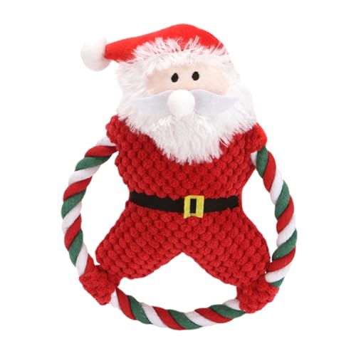 Setauoo Quietschendes Hundespielzeug für Hunde, Weihnachtsmann, niedliche Beißringpuppe für kleine, mittelgroße Rassen, Senioren, Outdoor, Park, Schlafzimmer, Zuhause von Setauoo