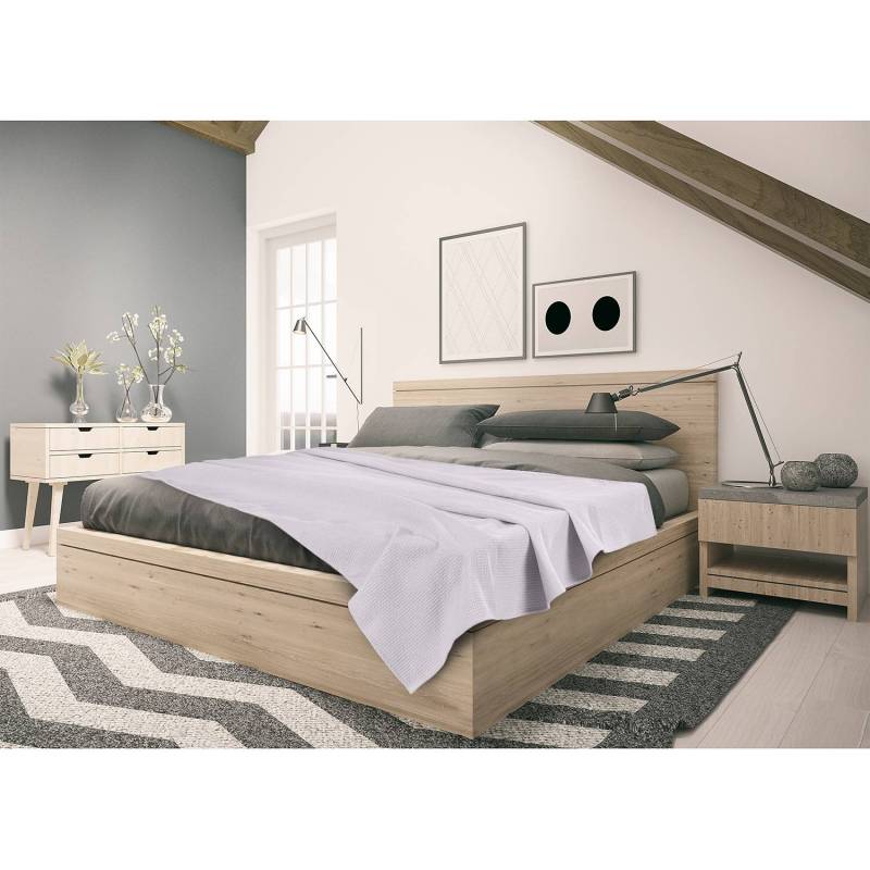24 Wohndecke Waffeldecke 150 x 200cm Beige/Perlweiß Baumwollstoff von home24