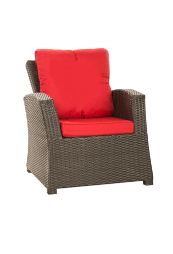 Kissen für Gartensessel – weich und bequem, ideal für Rattan-Möbel, Relaxstühle und Outdoor-Sofas – Sitz- und Rückenpolster (rot) von Setgarden