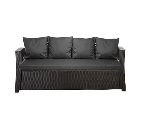 Setgarden® Bankauflage - Outdoor sitzkissen für Gartenbank für polyrattan- Polster Auflage Outdoor - Bankpolster Auflage für Hollywoodschaukel Rattan Sitzbank (Anthrazit, 180x60x50cm) von Setgarden
