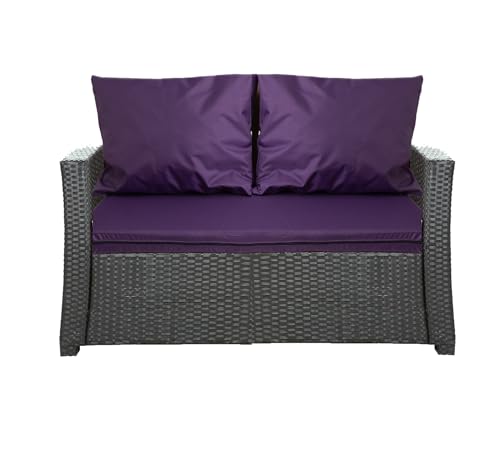 Setgarden® Bankauflage - Outdoor sitzkissen für Gartenbank für polyrattan- Polster Auflage Outdoor - Bankpolster Auflage für Hollywoodschaukel Rattan Sitzbank (Dunkelviolett, 100x60x50cm) von Setgarden