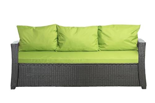 Setgarden® Bankauflage - Outdoor sitzkissen für Gartenbank für polyrattan- Polster Auflage Outdoor - Bankpolster Auflage für Hollywoodschaukel Rattan Sitzbank (Limette, 140x60x50cm) von Setgarden