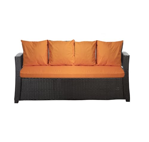 Setgarden® Bankauflage - Outdoor sitzkissen für Gartenbank für polyrattan- Polster Auflage Outdoor - Bankpolster Auflage für Hollywoodschaukel Rattan Sitzbank (Orange, 170x60x50cm) von Setgarden