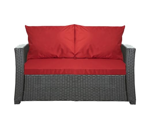 Setgarden® Bankauflage - Outdoor sitzkissen für Gartenbank für polyrattan- Polster Auflage Outdoor - Bankpolster Auflage für Hollywoodschaukel Rattan Sitzbank (Rot, 100x60x50cm) von Setgarden