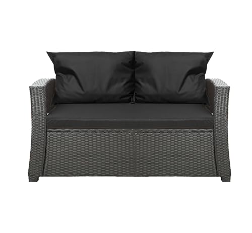 Setgarden® Bankauflage - Outdoor sitzkissen für Gartenbank für polyrattan- Polster Auflage Outdoor - Bankpolster Auflage für Hollywoodschaukel Rattan Sitzbank (Schwarz, 100x60x50cm) von Setgarden