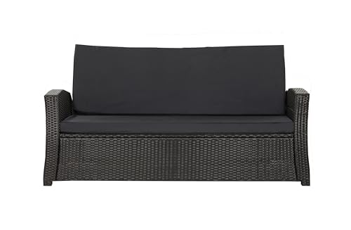Setgarden® Bankauflage Polyrattan Gartenbank Sitzauflage, Bequeme Sitzauflagen für Gartenbänke – perfekte Auflagen für Ihr Gartensofa oder Ihre Hollywoodschaukel (Schwarz, 110x60x50 cm) von Setgarden