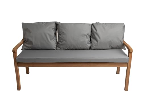 Setgarden® Kissen für Gartenbank mit Rückenlehne, Set – doppelseitiges Kissen für Schaukel und Bank, erhältlich in verschiedenen Farben und Größen (Hellgrau, 160 x 60 x 50 cm) von Setgarden