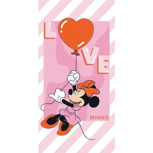 Setino MIN-H-TOWEL-134 kompatibel zu Minnie Maus Strandtuch Badetuch 70cm x 140cm von Setino