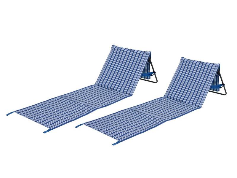 Campart Campingliege (2-St) Strandmatte mit Rückenlehne Faltliege gepolstert klappbare Sonnenliege von Campart
