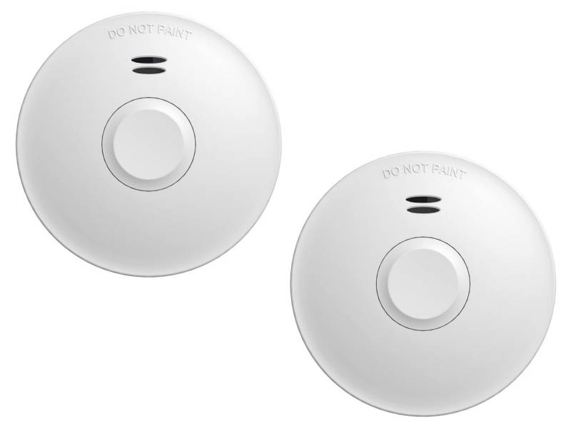 Elro Rauchmelder (2er Set Optischer Brandmelder flach mit 10 Jahres Batterie vernetzbar) von Elro