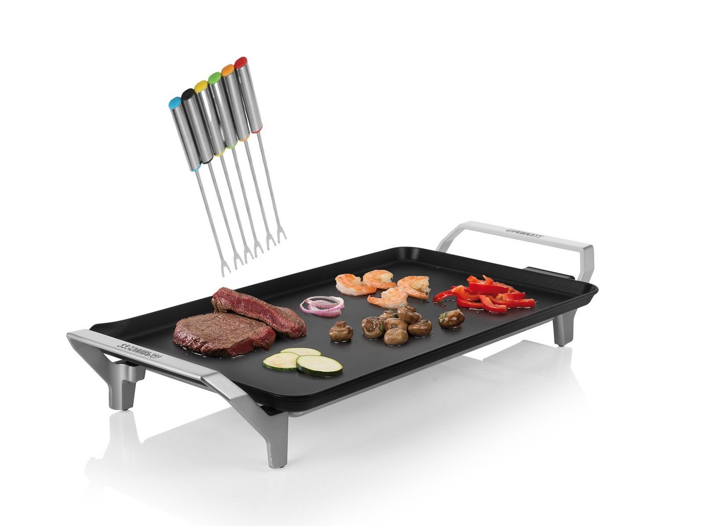 Setpoint Teppanyakigrill, 2500 W, Japanischer Tischgrill für Zuhause 4-6 Personen 26x46cm & Teppangabeln von Setpoint