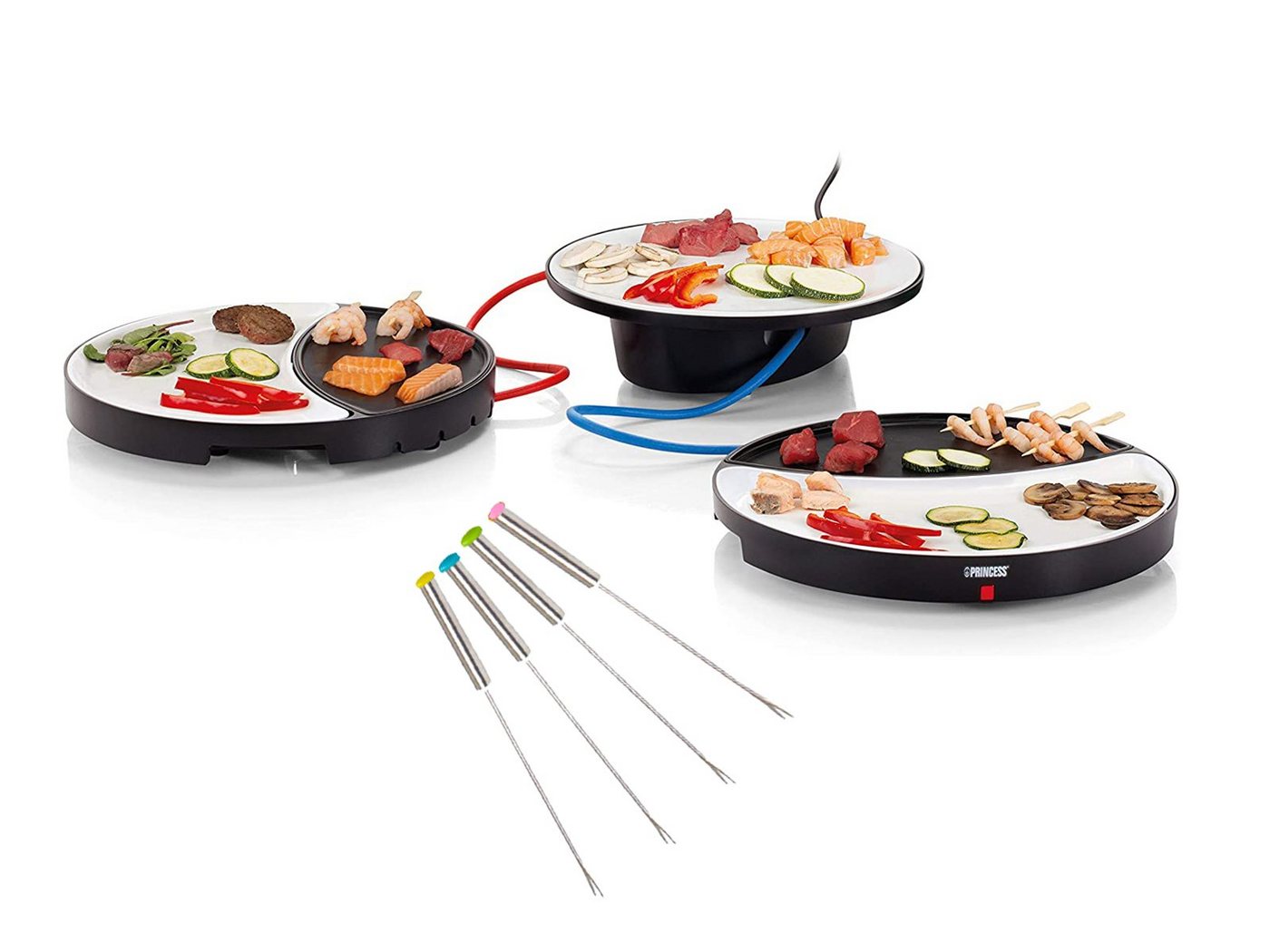 Setpoint Teppanyakigrill, 500 W, Japanischer Elektro Tischgrill 1-2 Personen Grillplatte Ø32cm & Gabeln von Setpoint