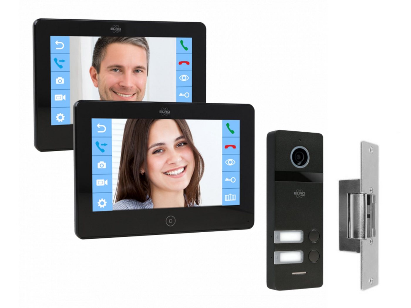 Setpoint Video-Türsprechanlage (Monitor: Innenbereich, Kamera, Klingel: Außenbereich, Video Türsprechanlage & Türöffner, & elektrischer Türöffner, Haus-türklingel mit Kamera Einfamilienhaus) von Setpoint