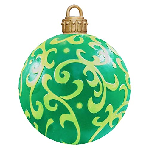 Settoo Weihnachtsdekorationen Weihnachten Aufblasbar Ball 60cm Aus PVC Christbaumkugel,Weihnachtskugel Personalisiert Baumschmuck Weihnachtskugeln (mit Inflatorzylinder) (60 cm, B2) von Settoo