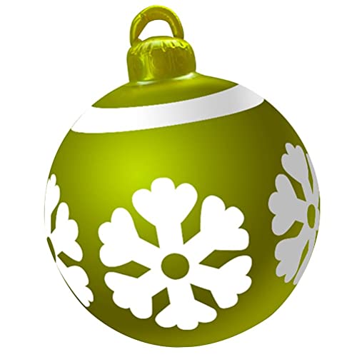 Settoo Weihnachtsdekorationen Weihnachten Aufblasbar Ball 60cm Aus PVC Christbaumkugel,Weihnachtskugel Personalisiert Baumschmuck Weihnachtskugeln (mit Inflatorzylinder) (60 cm, B7) von Settoo