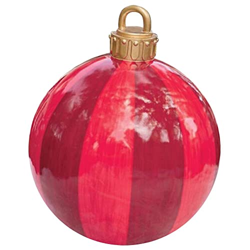 Settoo Weihnachtsdekorationen Weihnachten Aufblasbar Ball 60cm Aus PVC Christbaumkugel,Weihnachtskugel Personalisiert Baumschmuck Weihnachtskugeln (mit Inflatorzylinder) (60 cm, B8) von Settoo