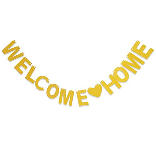 Seully 3 Meter Welcome Home Banner, goldfarben, Dekoration für Haus, Familienfeier, Dekoration, Foto-Requisiten von Seully