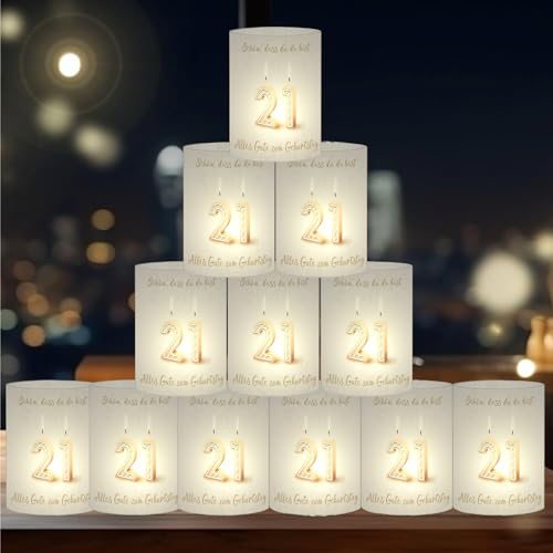 12 Windlichter Tischdekoration 21 Geburtstag, Tischdekoration 21 Geburtstag Frau Mann, Schön DASS Du da bist, Tischdekoration 21 Jahre Happy Birthday, Passend für Teelichter oder Kerzen(21 Jahre alt) 12 Windlichter Tischdekoration 21 Geburtstag, Tischdekoration 21 Geburtstag Frau Mann, Schön DASS Du da bist, Tischdekoration 21 Jahre Happy Birthday, Passend für Teelichter oder Kerzen(21 Jahre alt) von SeunKieer