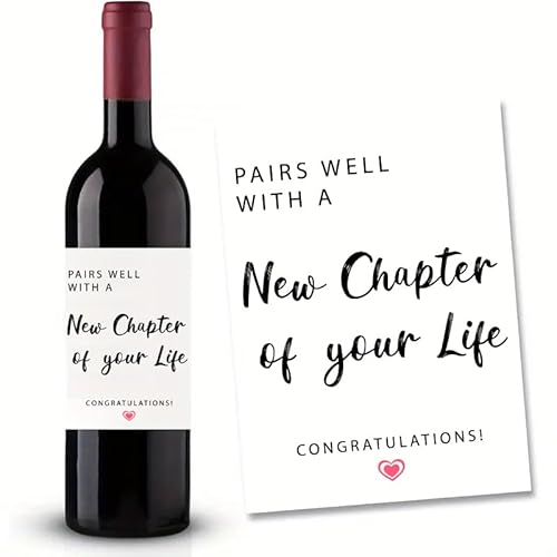 2 Stück Flaschenetikett Pairs Well with A New Chapter of Your Life 10x12,7cm Flaschenetiketten Weinflaschen Aufkleber selbstklebend Etikett 2 Stück Flaschenetikett Pairs Well with A New Chapter of Your Life 10x12,7cm Flaschenetiketten Weinflaschen Aufkleber selbstklebend Etikett von SeunKieer