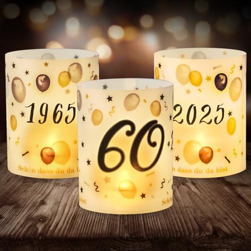 12 Windlicht Tischdeko 60 Geburtstag, Seutgjie 60. Geburtstag Diamantene Hochzeit Jubiläum Deko Mann Frau 1965-2025 Schwarz Gold für Teelichter oder Kerzen 12 Windlicht Tischdeko 60 Geburtstag, Seutgjie 60. Geburtstag Diamantene Hochzeit Jubiläum Deko Mann Frau 1965-2025 Schwarz Gold für Teelichter oder Kerzen von Seutgjie