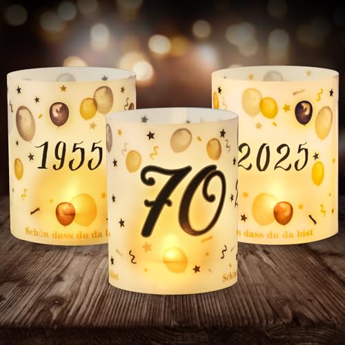 12 Windlicht Tischdeko 70 Geburtstag, Seutgjie 70. Geburtstag Jubiläum Deko Mann Frau 1955-2025 Schwarz Gold für Teelichter oder Kerzen 12 Windlicht Tischdeko 70 Geburtstag, Seutgjie 70. Geburtstag Jubiläum Deko Mann Frau 1955-2025 Schwarz Gold für Teelichter oder Kerzen von Seutgjie