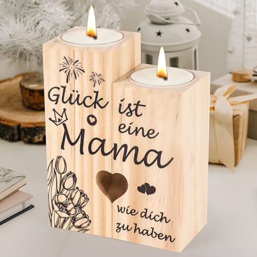 Mama Geschenk, Seutgjie Kerzenständer Holz Mutter Geschenk zum Geburtstag Muttertag Weihnachten für Mama Werdende Mutter Schwiegermutter Personalisierte Geschenke Mama Geschenk, Seutgjie Kerzenständer Holz Mutter Geschenk zum Geburtstag Muttertag Weihnachten für Mama Werdende Mutter Schwiegermutter Personalisierte Geschenke von Seutgjie