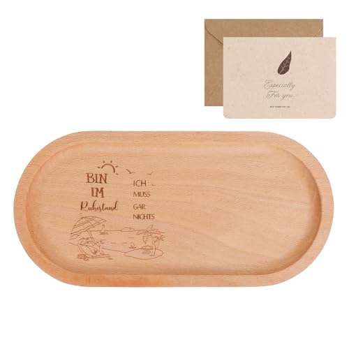 Ruhestand Geschenk, Seutgjie Renteneintritt Geschenk Männer Frau Personalisiertes Holztablett mit Gravur und Grußkarten Holz Deko Kleine Aufmerksamkeit Pension Geschenk Ruhestand Geschenk, Seutgjie Renteneintritt Geschenk Männer Frau Personalisiertes Holztablett mit Gravur und Grußkarten Holz Deko Kleine Aufmerksamkeit Pension Geschenk von Seutgjie