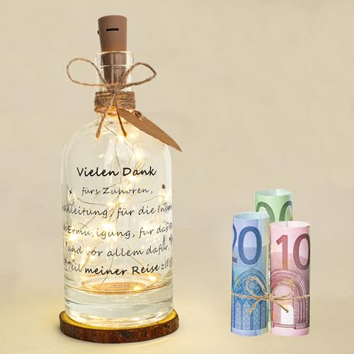 Seutgjie Dankeschön Geschenke, Abschiedsgeschenk für Kollegen Lehrerin Tagesmutter Mitarbeiter Chefin Erzieher Freunde Bestie Schwester Hebamme LED Flaschenlicht mit Spruch von Seutgjie