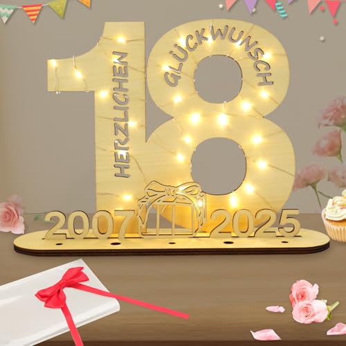 Seutgjie Deko 18 Geburtstag Mädchen Junge, Geldgeschenke Geburtstag 18 Originelle Holz Schild Gästebuch mit LED Lichterkette für Hochzeitstag Jubiläum Tischdeko 2007-2025 Seutgjie Deko 18 Geburtstag Mädchen Junge, Geldgeschenke Geburtstag 18 Originelle Holz Schild Gästebuch mit LED Lichterkette für Hochzeitstag Jubiläum Tischdeko 2007-2025 von Seutgjie