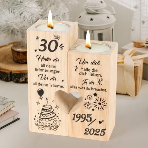 Seutgjie Deko 30 Geburtstag Frau Geschenk Kerzenständer 1995 bis 2025 für Mama Schwester Freundin Coole Geschenkideen von Seutgjie
