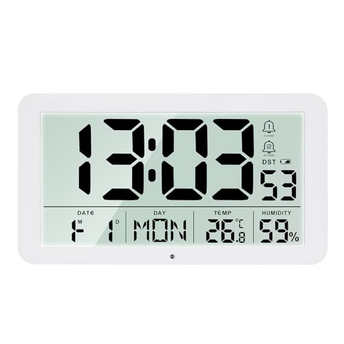 Seutgjie Digitale Wanduhr Groß 9 Zoll Tischuhr Seniorenuhr mit Datum Wochentag Temperaturanzeige Feuchtigkeit DST-Funktion 2 Weckzeiten Snooze Modi 12/24 Stunden Seutgjie Digitale Wanduhr Groß 9 Zoll Tischuhr Seniorenuhr mit Datum Wochentag Temperaturanzeige Feuchtigkeit DST-Funktion 2 Weckzeiten Snooze Modi 12/24 Stunden von Seutgjie