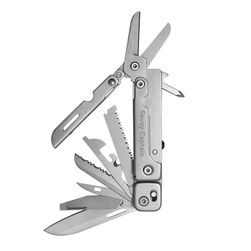Sevay Captain Abnehmbare Multifunktionsschere,Folding Pocket Scissors,Folding scissors multitool,16-in-1-Multitool. Edelstahl, robust, leicht, abnehmbare Schere, entgratet, mit Tasche. Sevay Captain Abnehmbare Multifunktionsschere,Folding Pocket Scissors,Folding scissors multitool,16-in-1-Multitool. Edelstahl, robust, leicht, abnehmbare Schere, entgratet, mit Tasche. von Sevay Captain