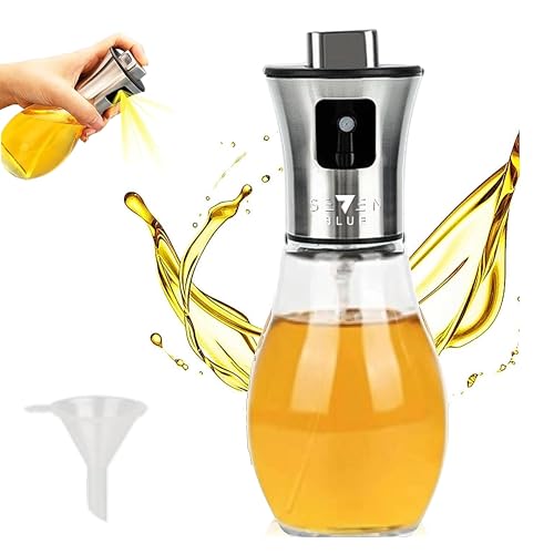 Seven Blue Öl Sprühflasche Edelstahl Ölsprüher zum Kochen Öl Sprühflasche für Salat, Grillen und Backen - Olivenölsp - Ölspender für die Heißluftfritteuserüher für die Küche (200ml) Seven Blue Öl Sprühflasche Edelstahl Ölsprüher zum Kochen Öl Sprühflasche für Salat, Grillen und Backen - Olivenölsp - Ölspender für die Heißluftfritteuserüher für die Küche (200ml) von Seven Blue