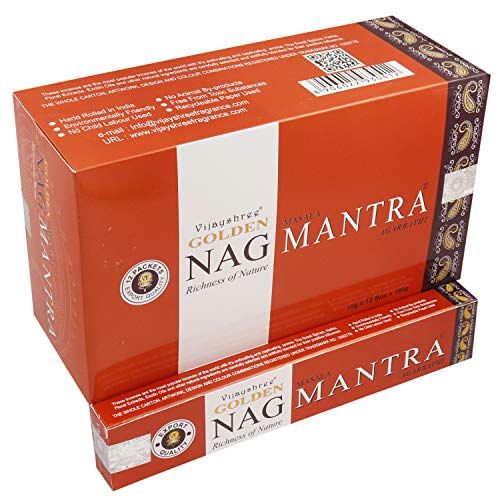 Chakra Tree Vijayshree Golden Nag Mantra Duft Masala Räucherstäbchen Agarbatti Home Scent 15 g x 12 Pack - 180 g Chakra Tree Vijayshree Golden Nag Mantra Duft Masala Räucherstäbchen Agarbatti Home Scent 15 g x 12 Pack - 180 g von Seven Chakra Tree