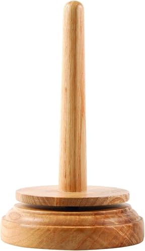 Klassischer Garnhalter aus Holz mit drehbarem Spinner - verhedderungsfreier Strick- & Häkelorganizer Klassischer Garnhalter aus Holz mit drehbarem Spinner - verhedderungsfreier Strick- & Häkelorganizer von Seven Chakra Tree