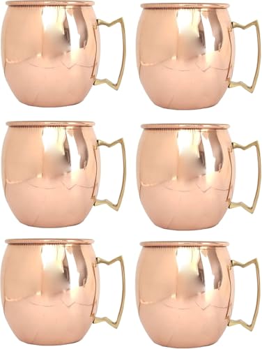 Seven Chakra Tree Moscow Mule Becher aus reinem Kupfer, Ayurveda-Trinkbecher mit Messinggriff für gesunde Hydratation und Cocktail-Servierung, 250 ml von Seven Chakra Tree