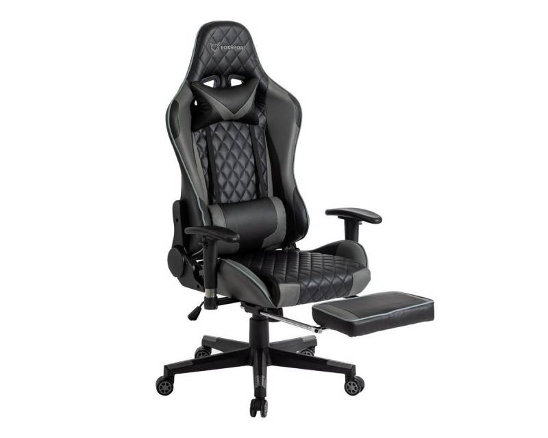 Seven Comfort Gaming-Stuhl Gaming Stuhl mit Fußstütze (Professioneller Gamingstuhl), Mit Kopfstütze und Lendenwirbelstütze, mit einziehbaren Fußstütze von Seven Comfort