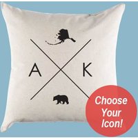 Alaska Ak Home State Canvas Kissen Oder Kissenbezug von SevenMilesPerSecond