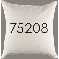 Benutzerdefinierte Postleitzahl Canvas Kissen Oder Kissenbezug - Home Throw Pillow Decor Umzug Einweihungsgeschenk von SevenMilesPerSecond