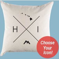 Hawaii Hi Home State Canvas Kissen Oder Kissenbezug von SevenMilesPerSecond