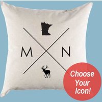 Minnesota Mn Home State Canvas Kissen Oder Kissenbezug von SevenMilesPerSecond